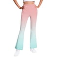 thumbnail image 1 of Girls Fleece Lined Leggings Size 10-12 Winter Warm Gradient Flared Pants High Waisted Soft Thermal Pants, 9 Y, 1 of 6