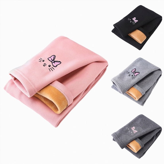 Girls Fleece Lined Leggings Winter Fleece Pants Thick Thermal Pants for Teen Soft Basic Girls Warm Leggings Full Length(Dark Gray,130.00)