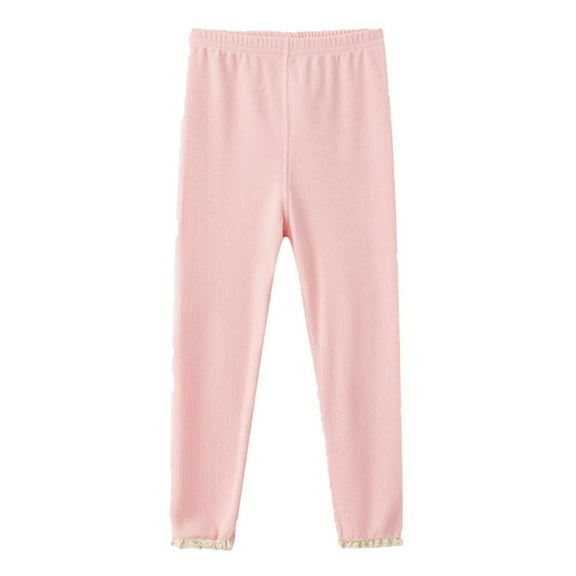 Girls Fleece Lined Leggings Winter Warm Ankle Length Leggings Kids Girl Comfy Thick Thermal Tights Pants for 2-14 Years