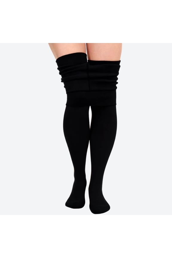 Girls Fleece Lined Pantyhose - Opaque Thermal Warm Tights Thick Winter Leggings for Dance Casual Girls Yoga Pants Black 6-10Y