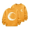 thumbnail image 1 of Girls Fleece Lined Sweatshirt Glow in the Dark Sweat Shirt Moon Long Sleeve Crew Neck Casual Going out Tops Fall Spring, Yellow, 11 Years, 1 of 3