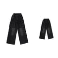 thumbnail image 1 of Girls Lined Winter Warm Thickened Cargo Jeans â Straight Leg Loose Fit Elastic Waist Casual Thermal Denim Trousers for Big Kids & Tweens, 1 of 9