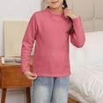 thumbnail image 1 of Girls Fleece Long Sleeve Shirts Mock Neck Pullover Sweater Solid Color Warm T-Shirts Fall Basic Tees Tops 4-16 Years, 1 of 7