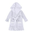thumbnail image 1 of Girls Fleece Robe, Hooded Toddler Soft Fuzzy Bathrobe for Kids 6 Months-9 Years, 1 of 8