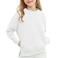 thumbnail image 1 of Girls Fleece Sweatshirt Kids Soft Crewneck Pullover Sweatshirts Long Sleeve Cute Relaxed Fit Shirts with Pocket, 1 of 6