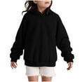 thumbnail image 1 of Girls Sweatshirt Long Sleeve Black Hoodie For Girls Casual Girls Pullover Hoodie For Girls 11-12 Years, 1 of 4