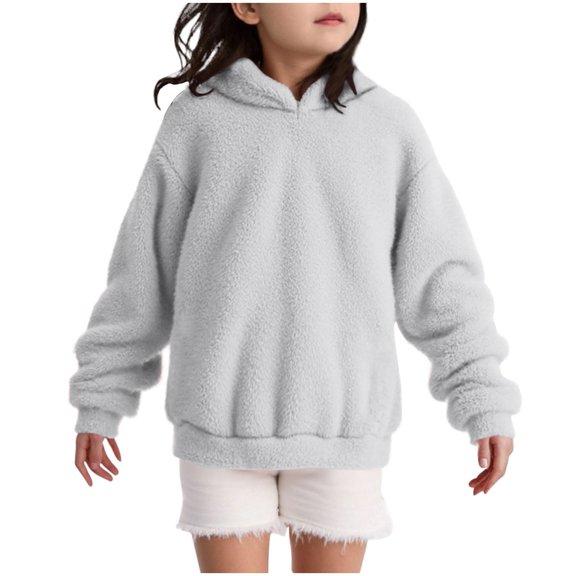 Girls Sweatshirt Long Sleeve Grey Hoodie Kids Casual Loose Pullover Sweatshirt Girls 3-4 Years