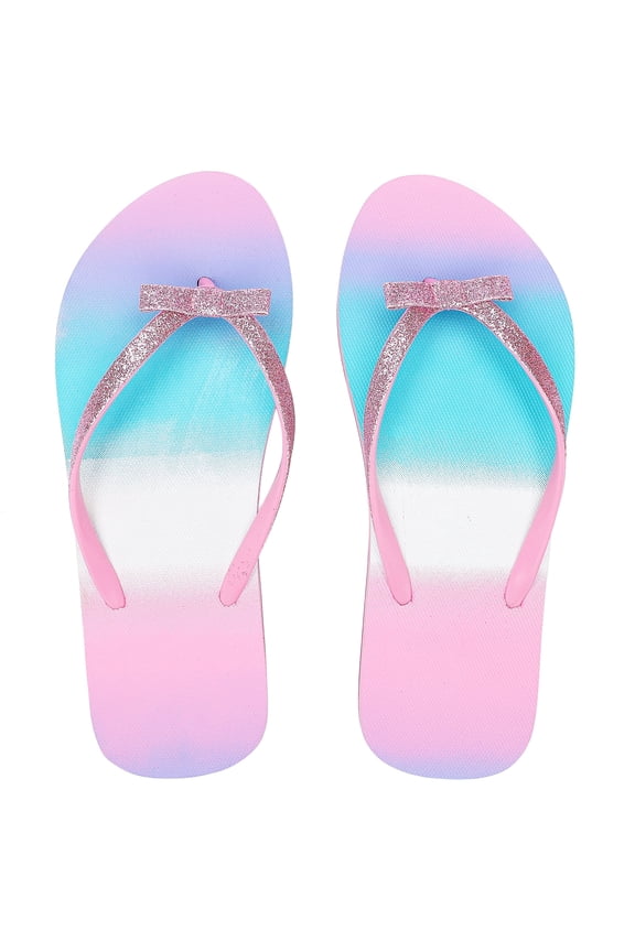 Girls Flip Flop Sandals - Little/Big Kids Animal Fruit Print, Easy-On Slide Thong Summer Beach Water Shoes