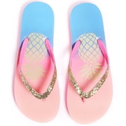 Girls Flip Flop Sandals - Little/Big Kids Animal Fruit Print, Easy-On Slide Thong Summer Beach Water Shoes