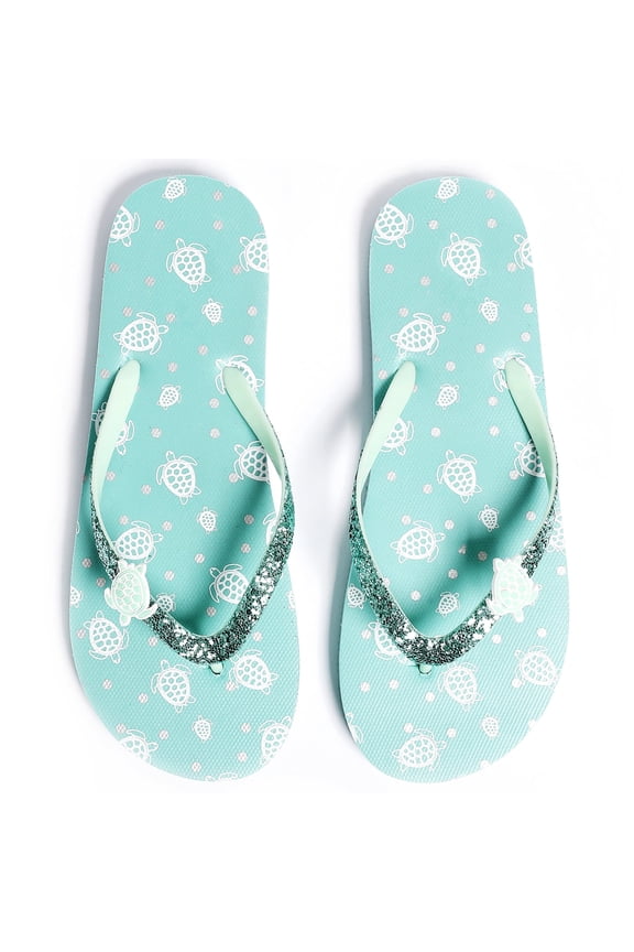 Girls Flip Flop Sandals - Little/Big Kids Animal Fruit Print, Easy-On Slide Thong Summer Beach Water Shoes