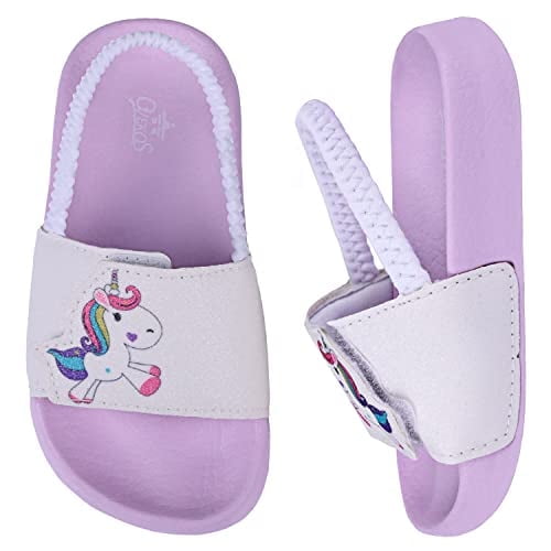 Girls Flip Flops Boys Summer Slippers Kids Glitter Sliders Beach Bathroom Pool Cute Sandals Toddlers Home Shower Shoes