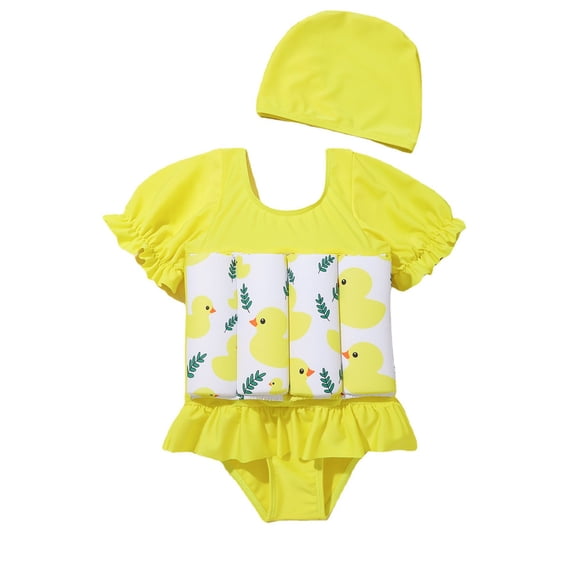 Girls Floater Swimsuit Dress Style Bathing Suit For Toddler Summer Pool Beach Water Play Training Outfit With Buoyancy Aid