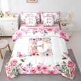 thumbnail image 1 of Floral A-Z Bedding Set Full Size 7 Piece Bed in A Bag Initial Letter Comforter Set Teens Super Soft All Season for Bedroom,Monogrammed Reversible Bed Sets, 1 of 5