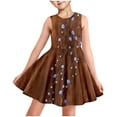 thumbnail image 1 of Girls Dresses Size 14-16 Overnight Delivery Boho Ruffle Sleeve Tiered Crewneck Dresses Toddler Girls Dresses Spring Flowy Casual Long Maxi Dress Vestido De Bebe NiñA 7 Years, 1 of 1