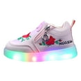 thumbnail image 1 of Girls Floral Embroidery LED Light Up Casual Shoes Slip On Sneakers Toddler Comfortable Non Slip Walking Shoes, 1 of 5
