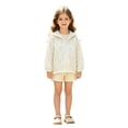 thumbnail image 1 of Girls Floral Embroidery Lightweight Hooded Sun Protection Jacket, Full Zip Long Sleeve Casual Thin Windbreaker for Kids Autumn Daily Outdoor Wear(White,3-4 Years), 1 of 5