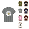 thumbnail image 1 of Girls' Floral Graphic Crop Tops Short Sleeve Slim Fit Preppy Style Summer Trendy T-Shirts, 1 of 6