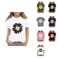 thumbnail image 1 of Girls' Floral Graphic Crop Tops Short Sleeve Slim Fit Preppy Style Summer Trendy T-Shirts, 1 of 7