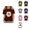 thumbnail image 1 of Girls' Floral Graphic Crop Tops Short Sleeve Slim Fit Preppy Style Summer Trendy T-Shirts, 1 of 7