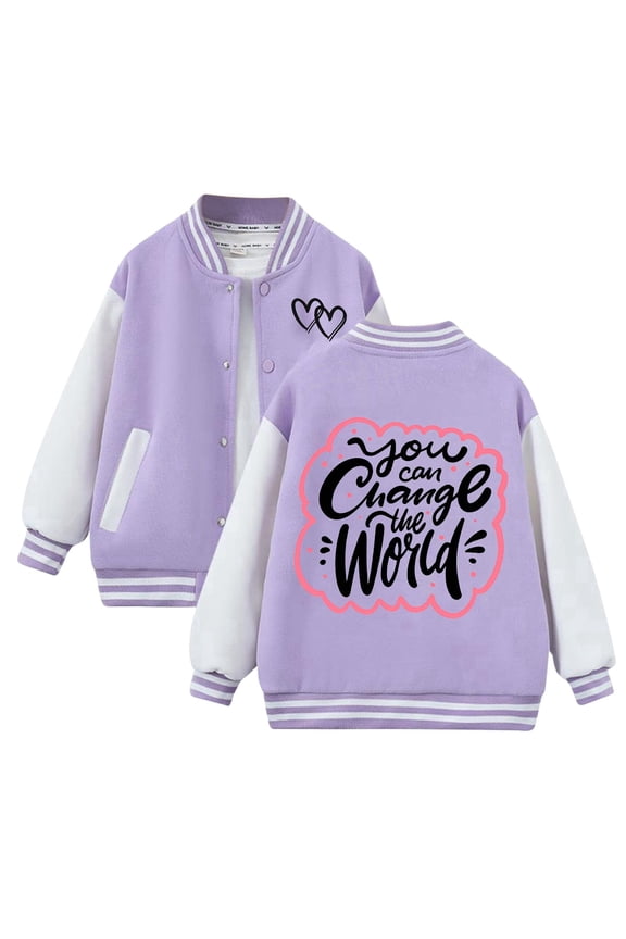 Girls Floral Print Cardigan Coat Warm Baseball Jacket For Autumn Winter Kids Outerwear Soft Comfortable Stylish