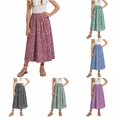 thumbnail image 1 of Girls Floral Print Long Skirt Bohemian Style A-Line Maxi Skirts for Summer Vacation Beach Casual Outfit, 1 of 6