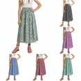 thumbnail image 1 of Girls Floral Print Long Skirt Bohemian Style A-Line Maxi Skirts for Summer Vacation Beach Casual Outfit, 1 of 7