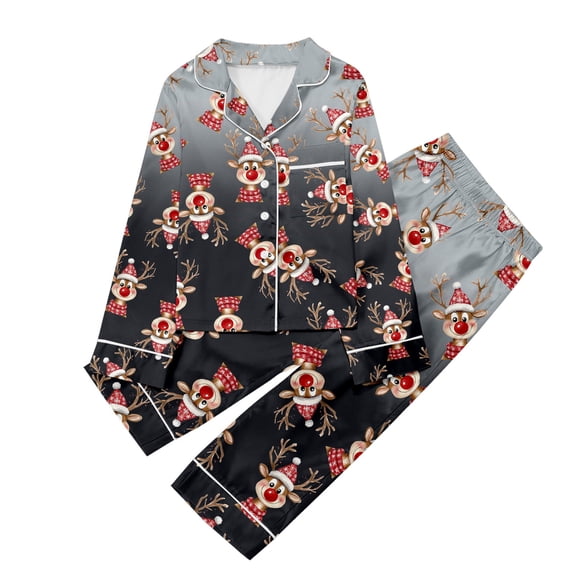 Girls Floral Print Long Sleeve Pajama Set Soft Comfortable Sleepwear Top and Pants Two Piece Outfit for Kids