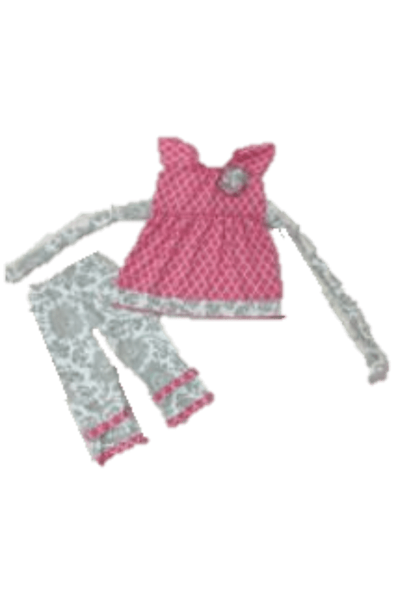Girls' Floral Short Sleeve Top and Pants, 2pc Outfit Set (Toddler Girls)