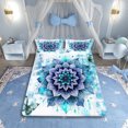 thumbnail image 1 of Girls Flower Bed Sheets Set Mandala Floral Sheet Set for Women,Blue Gradient Bed Set Vintage Ombre Queen Sheets,Oil Painting Aesthetic Bedding Set Room Decorative, 1 of 6