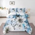 thumbnail image 1 of Flower Bedding Daisy Floral Comforter Set for Women, Blue Gradient Duvet Insert Vintage Ombre Quilt Comforter, Oil Painting Aesthetic Bedding Comforters & Sets Room Decorative, 1 of 6
