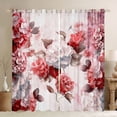 thumbnail image 1 of Flower Curtains & Drapes Hydrangea Floral Curtains for Women,Red Gradient 30%-50% Blackout Curtains Vintage Ombre Living Room Curtains,Oil Painting Aesthetic Window Curtains Room Decorative, 1 of 6