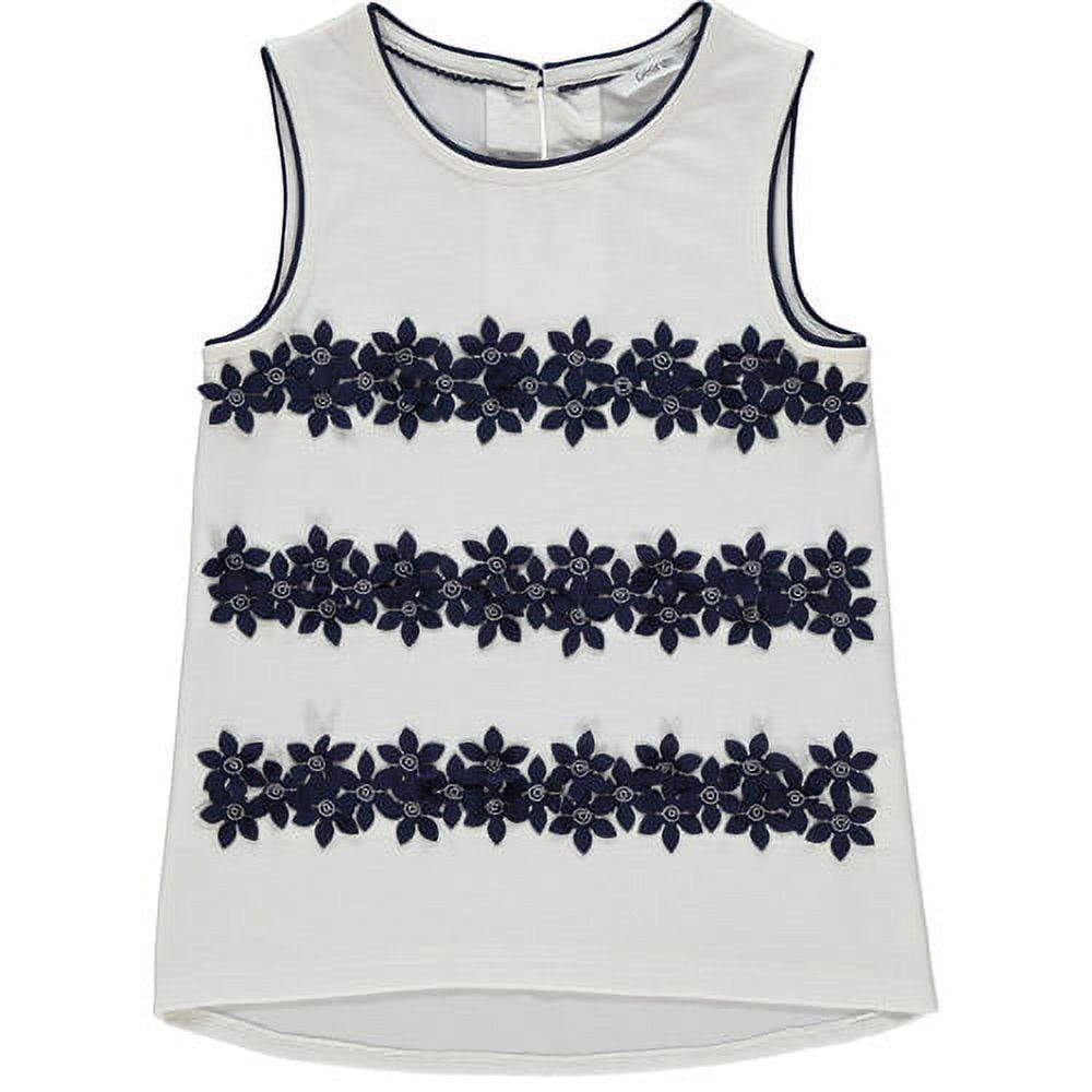 Girls Flower Embroidered Fashion Tank - image 1 of 3
