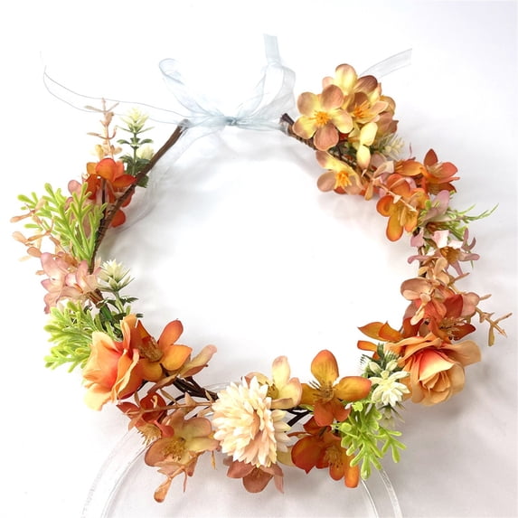 Girls Flower Flower Girl Headpiece Boho Little Wreaths for Weddings Family Photography - Forest-Style Simulated Wreath Headband A, Barrettes, Back to School, Wedding, Christmas,Season, Anniversary,