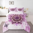 thumbnail image 1 of Girls Flower Bedding Sets Mandala Floral Comforter Set for Women,Orchid Gradient Bedding Comforter Sets Vintage Ombre Duvet Insert,Oil Painting Aesthetic Down Comforter Room Decorative, 1 of 7