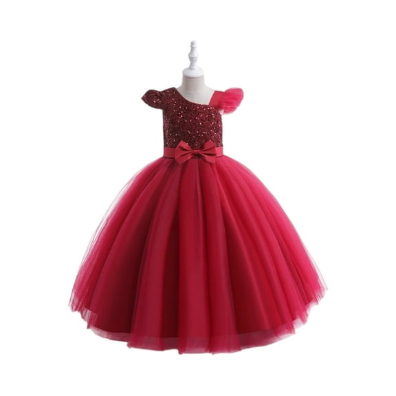 Girls Flower Vintage Dresses Lace V Neck Sleeveless Floor Length Dress Wedding Party Evening Formal Pageant Dance Gown