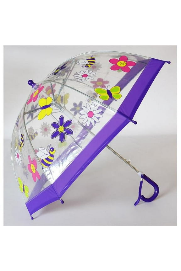 Girls Flowers Clear Dome Umbrella