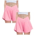 thumbnail image 1 of Girls Flowy Shorts Dance Girls Flowy Athletic Shorts with Pocket Kids Spandex 2 in 1 Drawstring Butterfly Skorts for Cheer, Dance, Running, 1 of 4