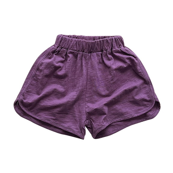Girls Flowy Shorts New Toddler Infant Baby Beach Shorts Loose Casual Elastic Waist Shorts Children Summer Cotton Casual Sports Shorts Purple 2-3 Years