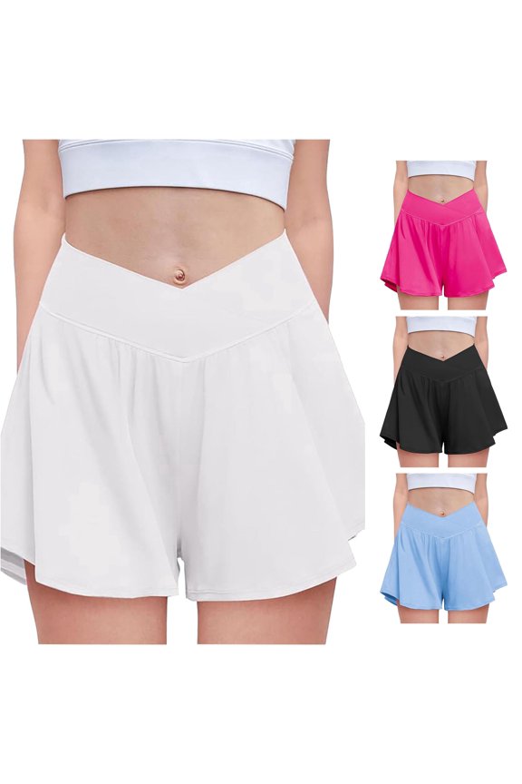 Girls Flowy Shorts with Spandex Liner 2 In 1 Athletic Running Shorts with Pockets Kids Skorts Girls Shorts Size 8 Leopard Shorts Girls Gymnastics for Girls Size 5 Girls Shorts