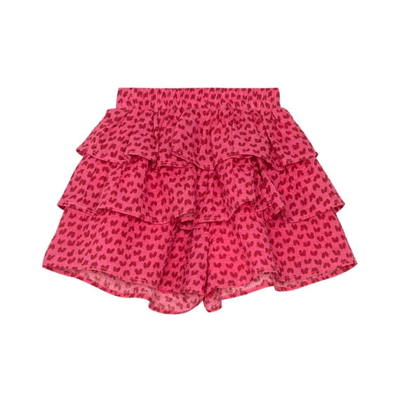 Girls Flowy Shorts Toddler Girls Summer Ruffle Scooter Skirts High Waist Elastic Wide-Leg Floral Skorts Skirt for Kids