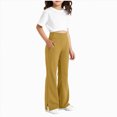 thumbnail image 1 of Girls Flowy Wide Leg Pants Summer Lightweight Pants High Elastic Waist Loose Uniform Trousers 6-12 Months 12-24 Months 2T 3T 4T 5T 6T 7T 8T 9T Children Yellow 14-15 Years, 1 of 4