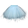 thumbnail image 1 of Girls Fluffy Tulle Skirts Princess High Low Layered Fairy Irregular Tutu Mesh Skirts for Ballet Dance Performance Light Blue, 3-8Y, 1 of 2