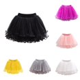 thumbnail image 1 of Girls Fluffy Tulle Tutu Mini Skirt with Wide Elastic Waistband A-Line Skort for Party Dance Performance Ball Gown Skirts, 1 of 3