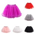 thumbnail image 1 of Girls Fluffy Tulle Tutu Mini Skirt with Wide Elastic Waistband A-Line Skort for Party Dance Performance Ball Gown Skirts, 1 of 3