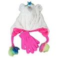 thumbnail image 1 of Girls Fluffy White Unicorn Trapper Beanie & Gloves Hat Set Fleece & Plush Lining, 1 of 2
