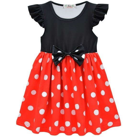 Girls Flutter Sleeve Cartoon Dress Halloween Christmas Dress