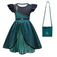 thumbnail image 1 of Girls Flutter Sleeve Casual Dresses Princess Merida/Anna Costume Kids Cartoon Dress, 1 of 7