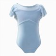 thumbnail image 1 of Girls Flutter Sleeve Dance Leotard with Mesh Detail,Classic Ballet Bodysuit, 1 of 8
