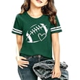 thumbnail image 1 of Girls' Football Graphic Tee – Short Sleeve Sports Top for Kids, Casual Loose Fit Playful Print T-Shirt for School & Practice, 1 of 3