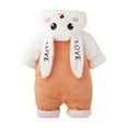 thumbnail image 1 of Girls' Footies Rompers Kids Cartoon Rabbit Jumpsuit Winter Thickened Romper Design Newborn Onesies Girl Orange 3 M-6 M, 1 of 4
